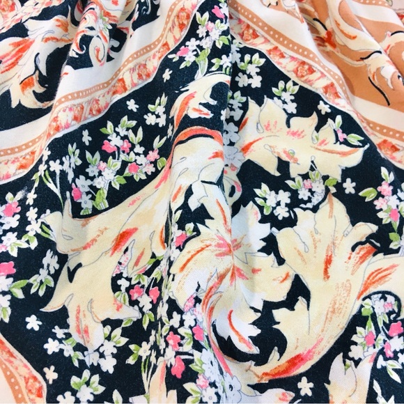 Spense Sz M Wide Leg Crop Jumpsuit Smocked Bodice Ruffles Pull On Retro - Picture 11 of 11